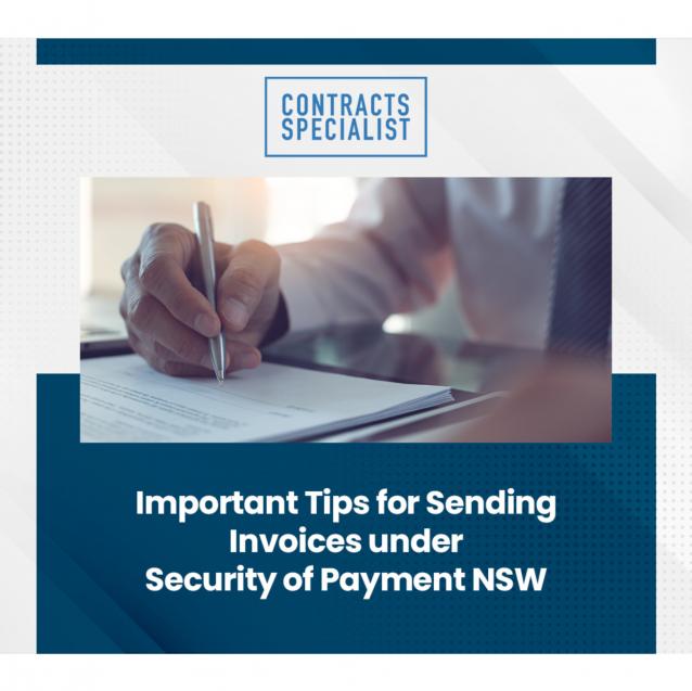 Important Tips for Sending Invoices under Security of Payment NSW