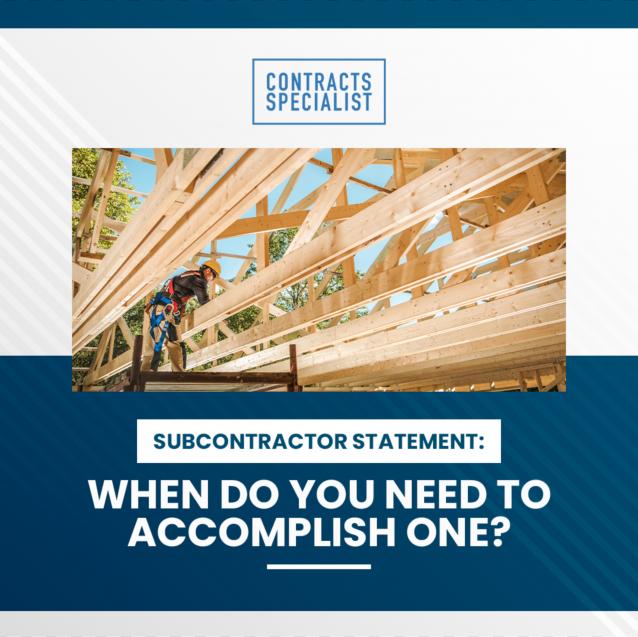 Subcontractor Statement: When do you need to accomplish one?