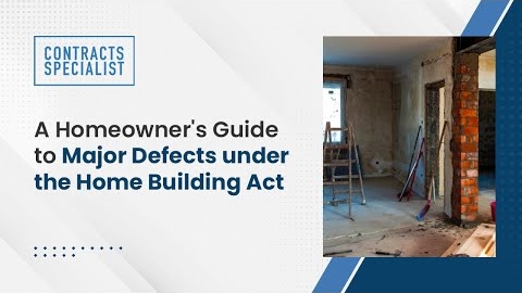 Watch Video: A Homeowner's Guide to Major Defects under the Home Building Act