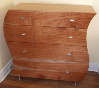 Queensland Maple and Anegre Contemporary Chest of Drawers 