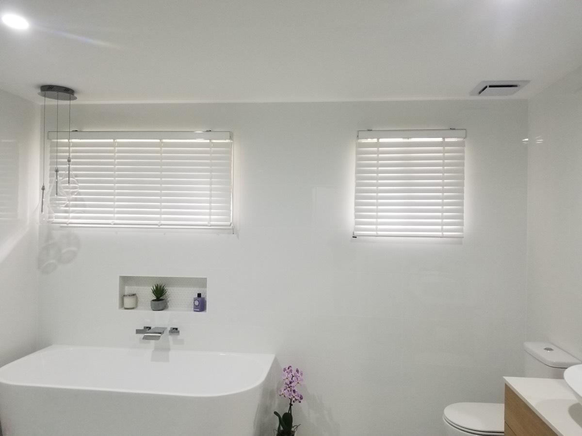 View Photo: Bathroom - White Timber Venetian Blinds