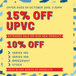 View Photo: EXTENDED UPVC SALE! 15% OFF on our new products.