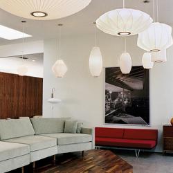 View Photo: Replica George Nelson Bubble Lamp Pearl Pendant Light White 40cm in Living Room