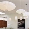 Replica George Nelson Bubble Lamp Pearl Pendant Light White 40cm in Living Room