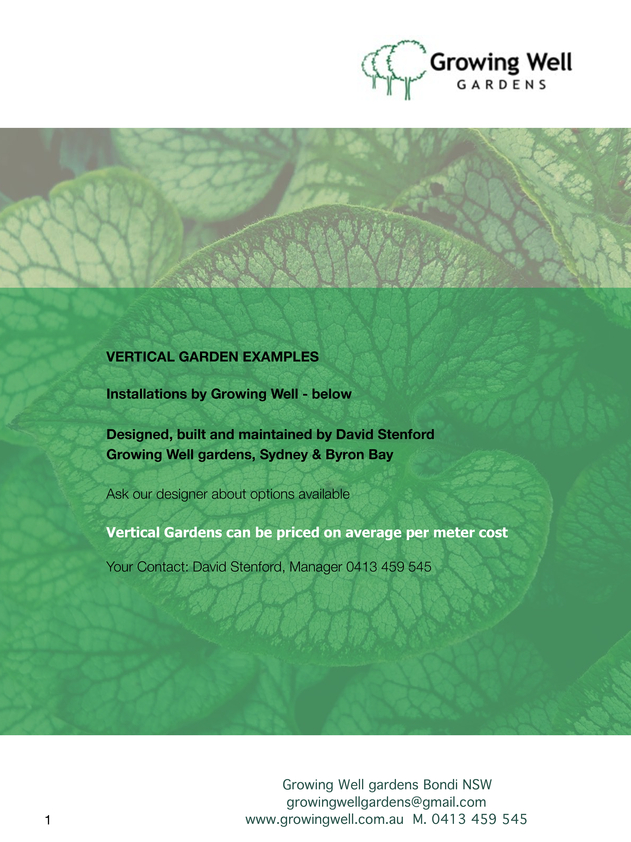 Browse Brochure: Greenwall and Vertical Garden