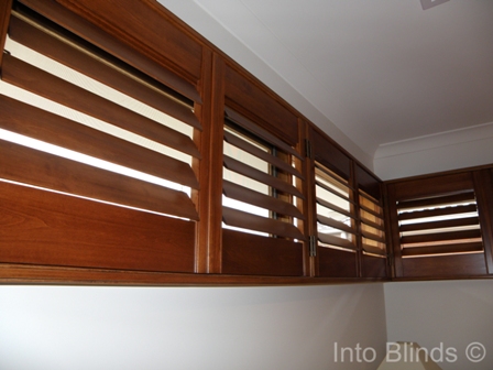Plantation Shutters in Basswood Burnt Suger