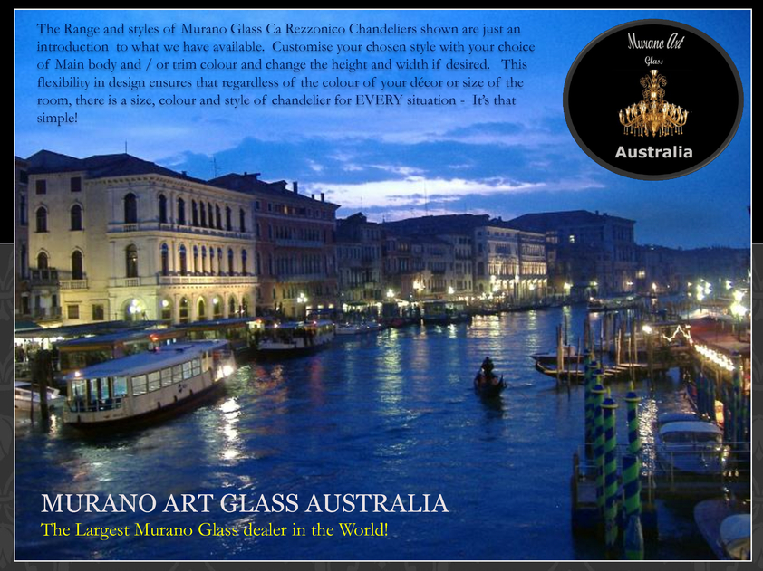 View Brochure: Murano Glass Ca Rezzonico Chandeliers