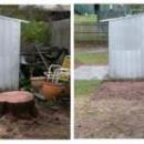 View Photo: Stump Grinding Beside a Garden Shed