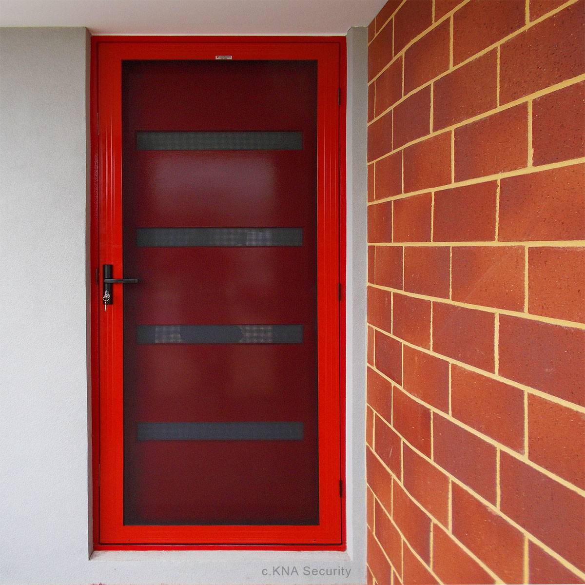 Red stainless steel security door