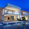 Blush Brick Modern Mansion with pool