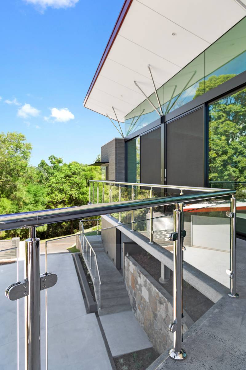 Glass Balustrade with Stainless Steel Posts & Handrail