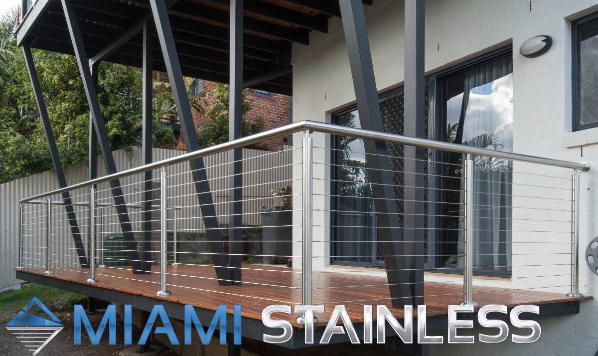 View Photo: Wire balustrade with stainless steel posts