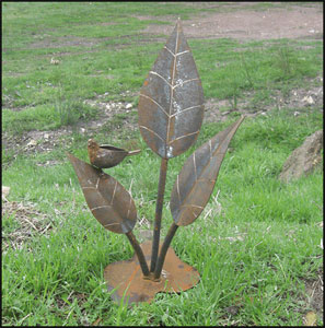 Wren on leaves Garden Sculpture
