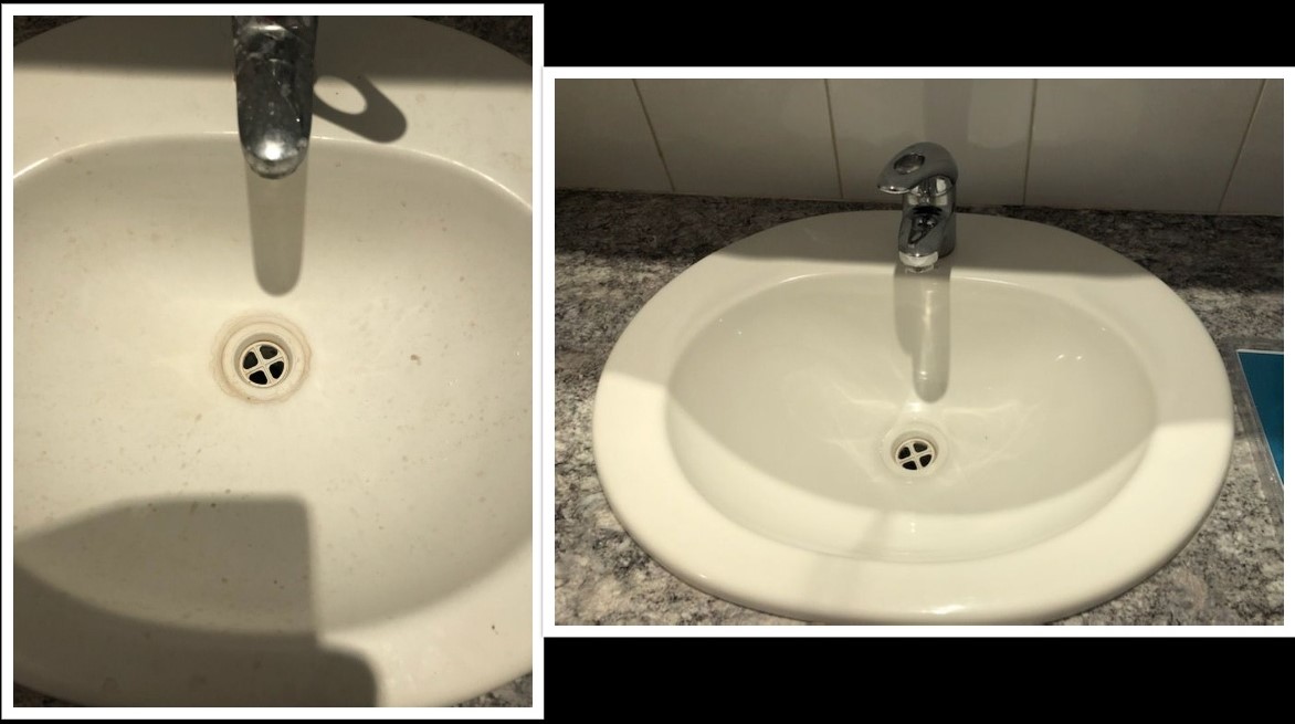 Sink before and after