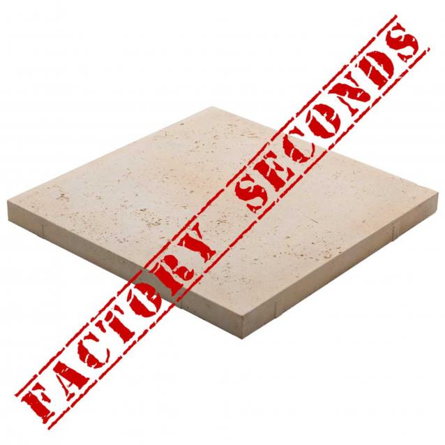 Travertine 500x500x40mm Concrete Pavers - Factory Seconds - Chalk