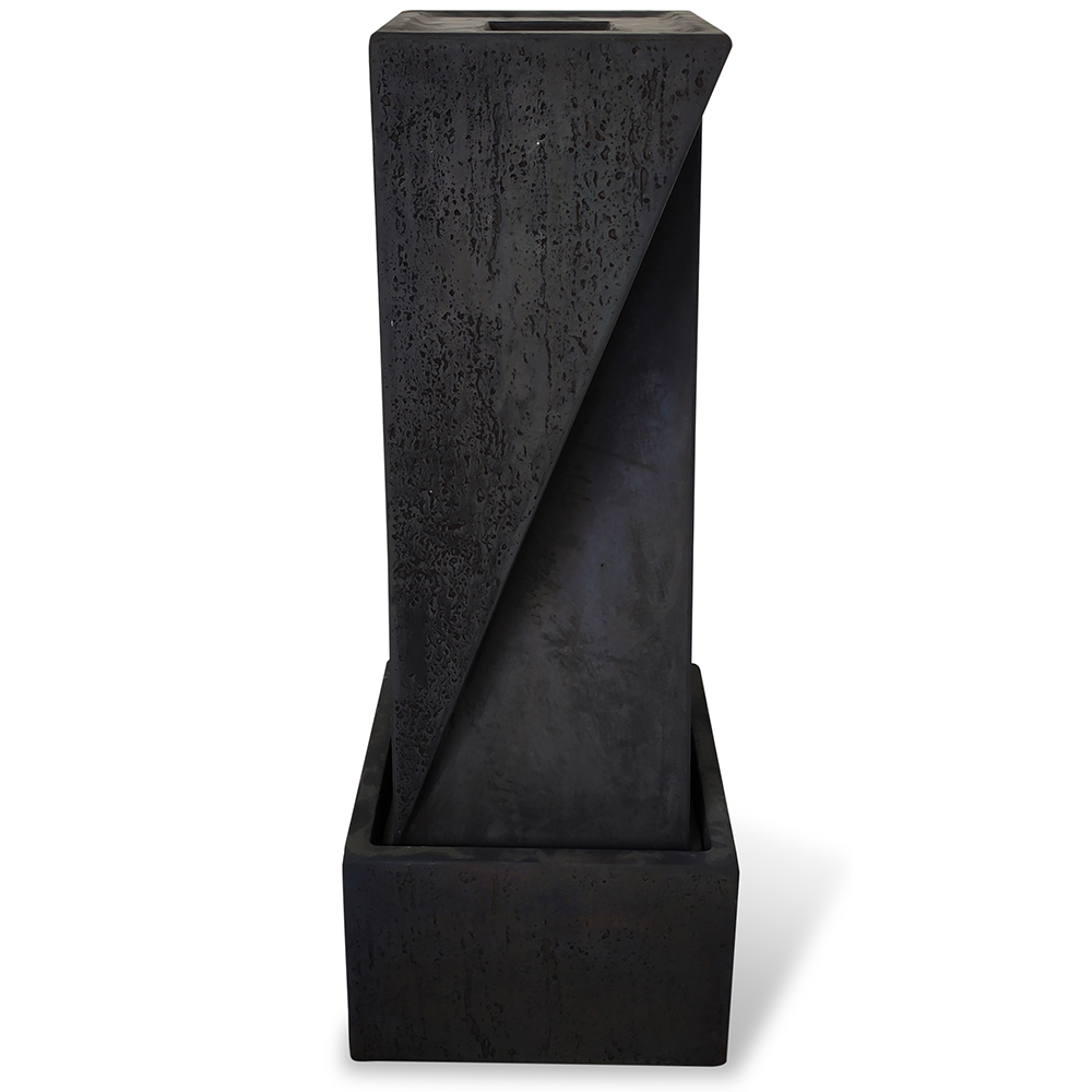 Column Fountain Water Feature - Black - Northcote Pottery