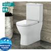 DELTA RIMLESS RAISED HEIGHT BACK TO WALL TOILET