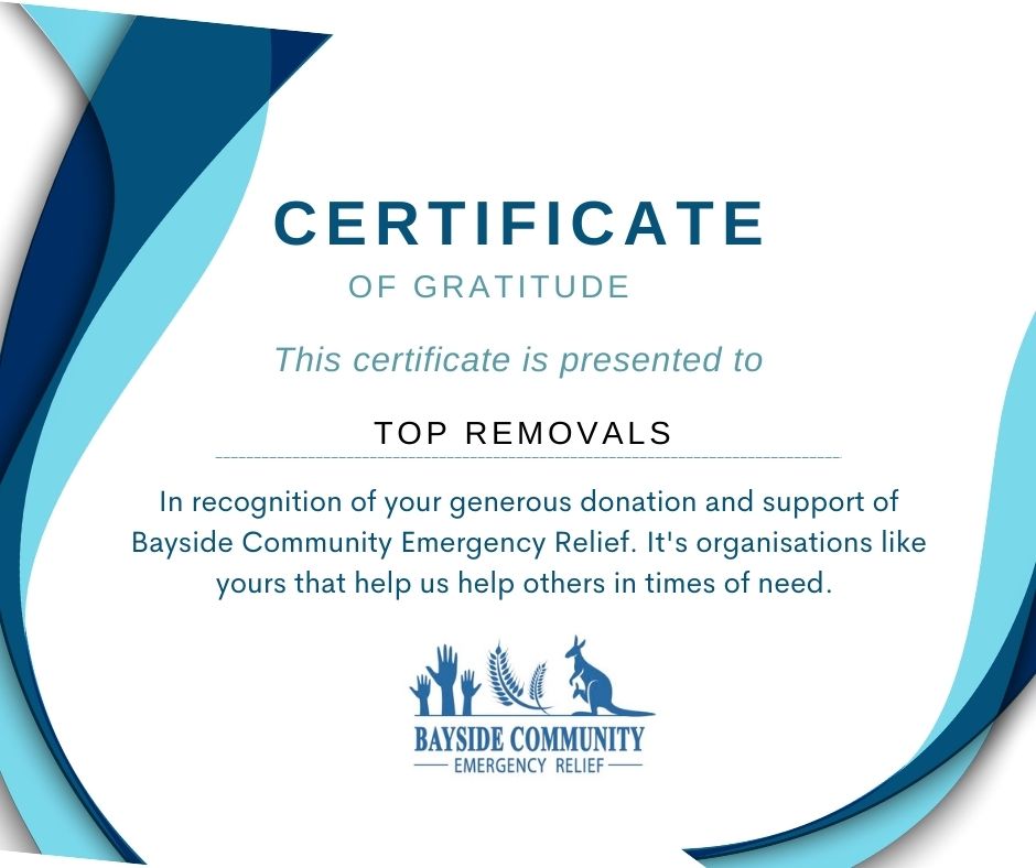 Top Removals gives back to the community