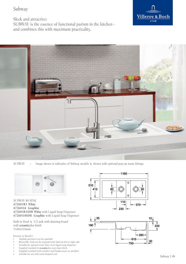 View Brochure: Villeroy & Boch Kitchen Sinks