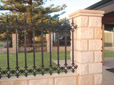 View Photo: Limestone Pillar and Decorative Wrought Iron Fence